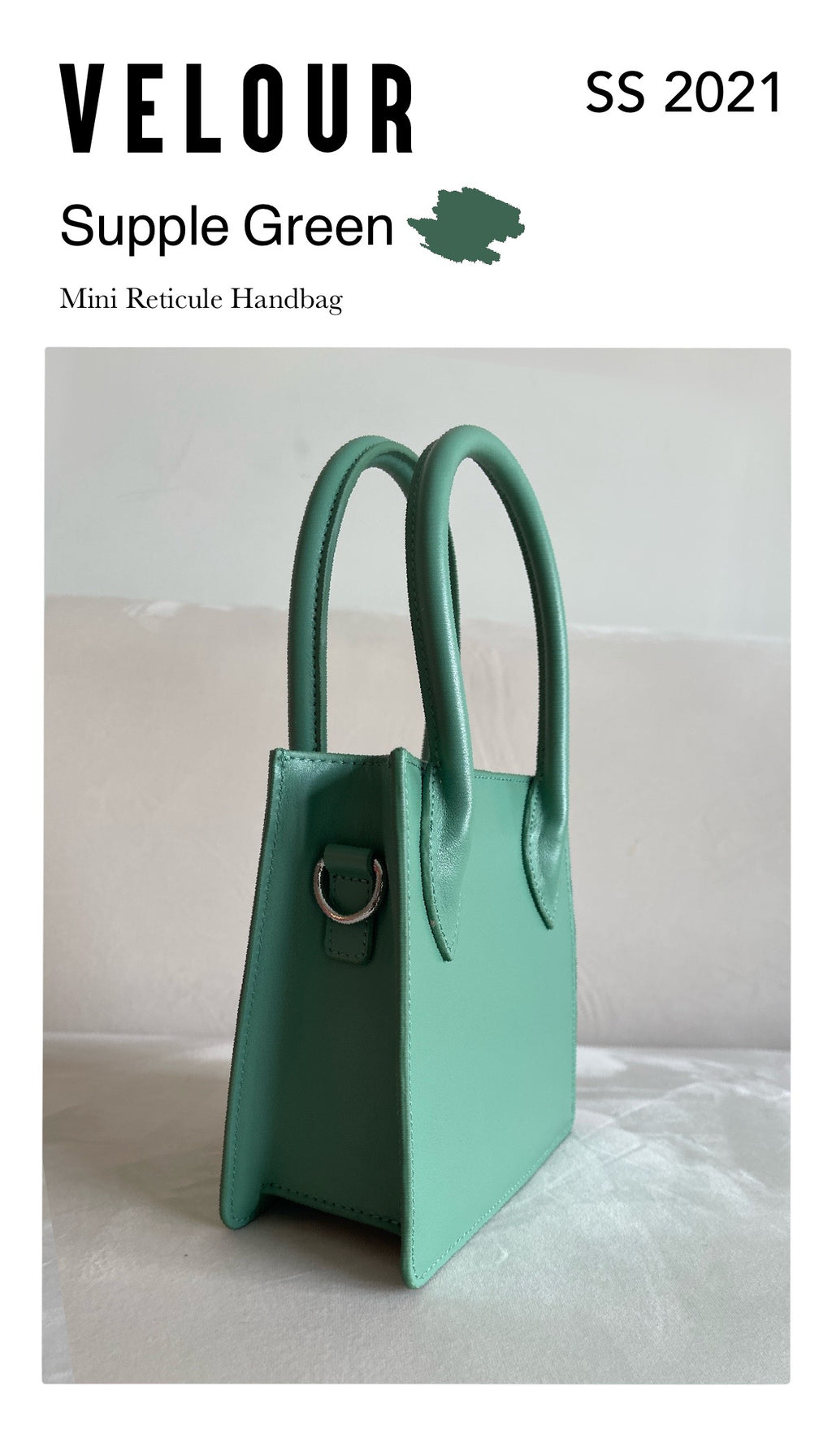 Supple Green Mini Reticule Handbag