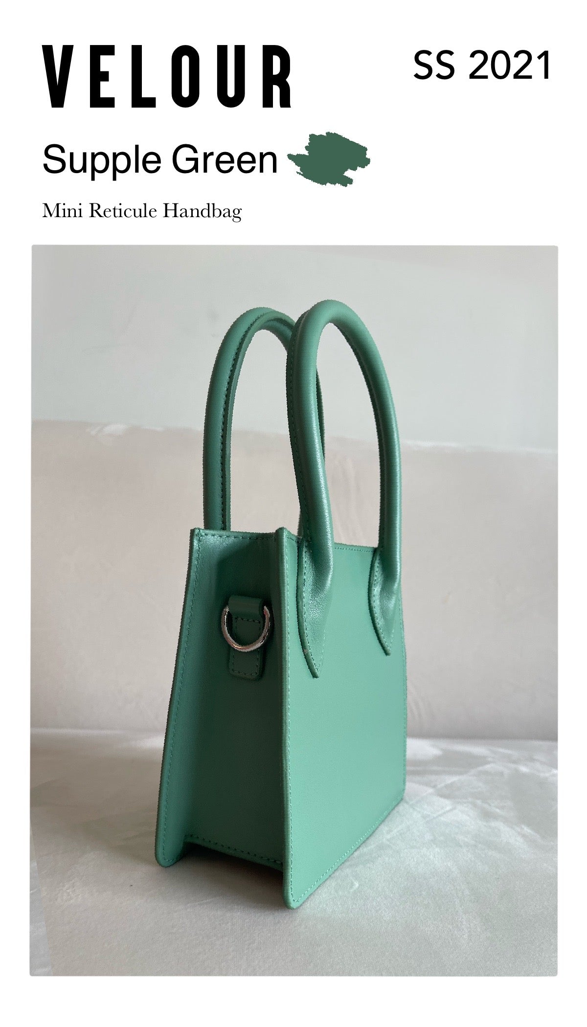 Supple Green Mini Reticule Handbag